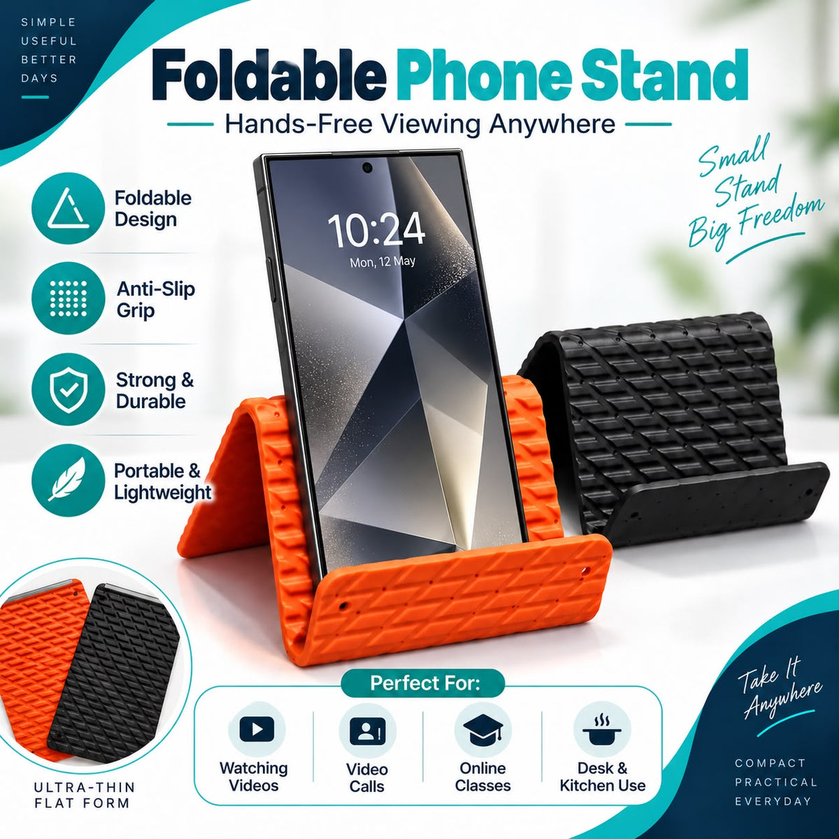 Soft Silicone Multi-Angle Stand for Phones, IPads and other devices