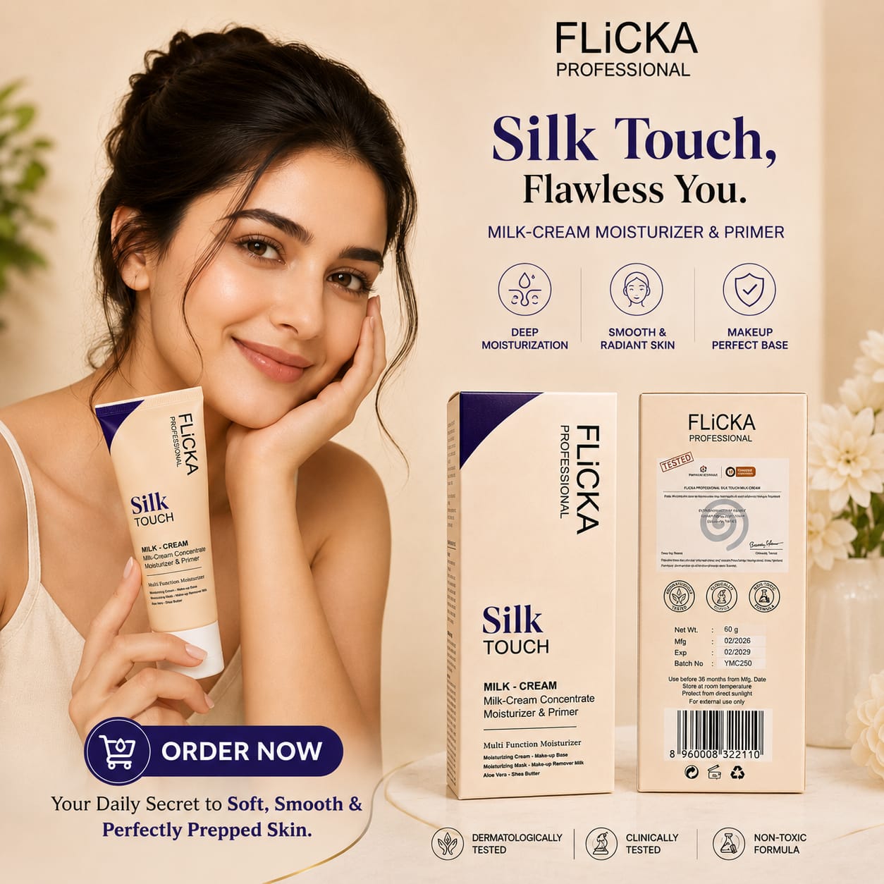 Flicka Silk Touch Concentrate – Moisturizer & Primer