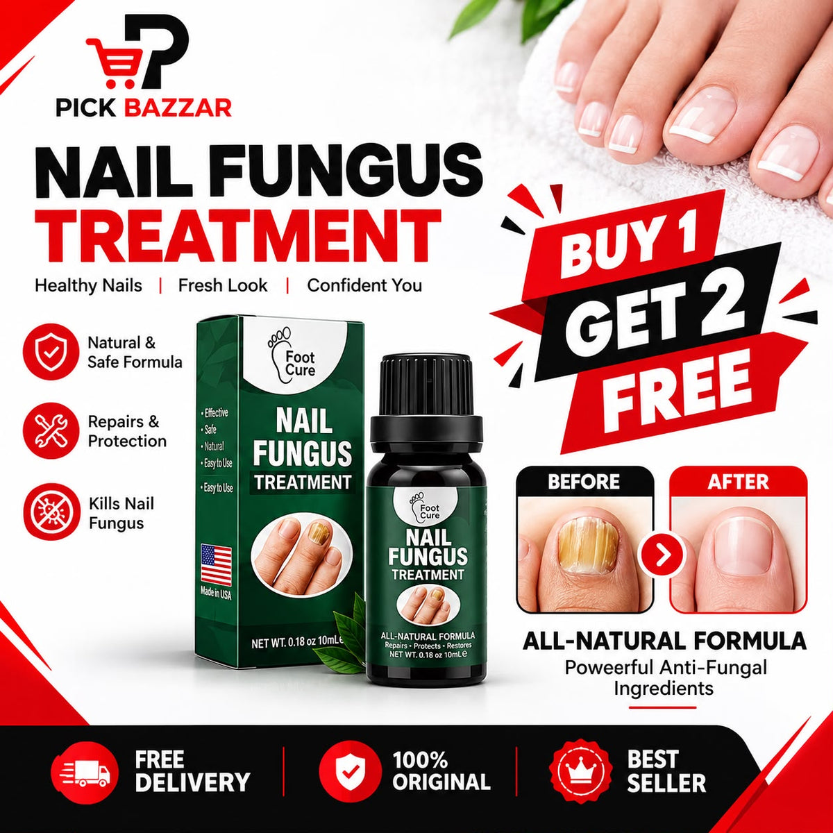 Nail Fungus Solution – 10ml [BUY 1 GET 2 FREE]